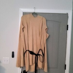 Lane Bryant Tan Sweater with Black Belt